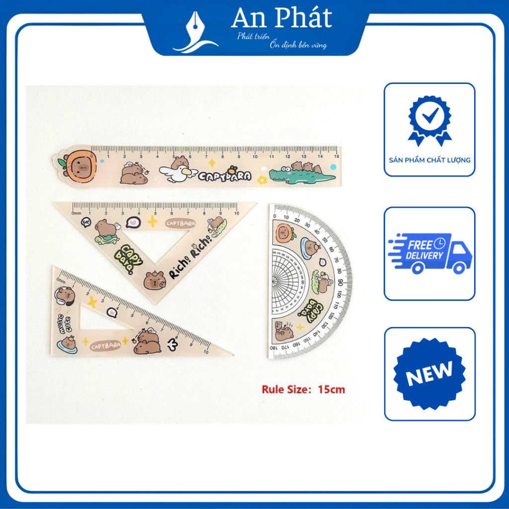 Bộ thước đo đa chức năng cho bé trai/bé gái họa tiết nhân vật hoạt hình - Văn Phòng Phẩm An Phát - Ảnh 5