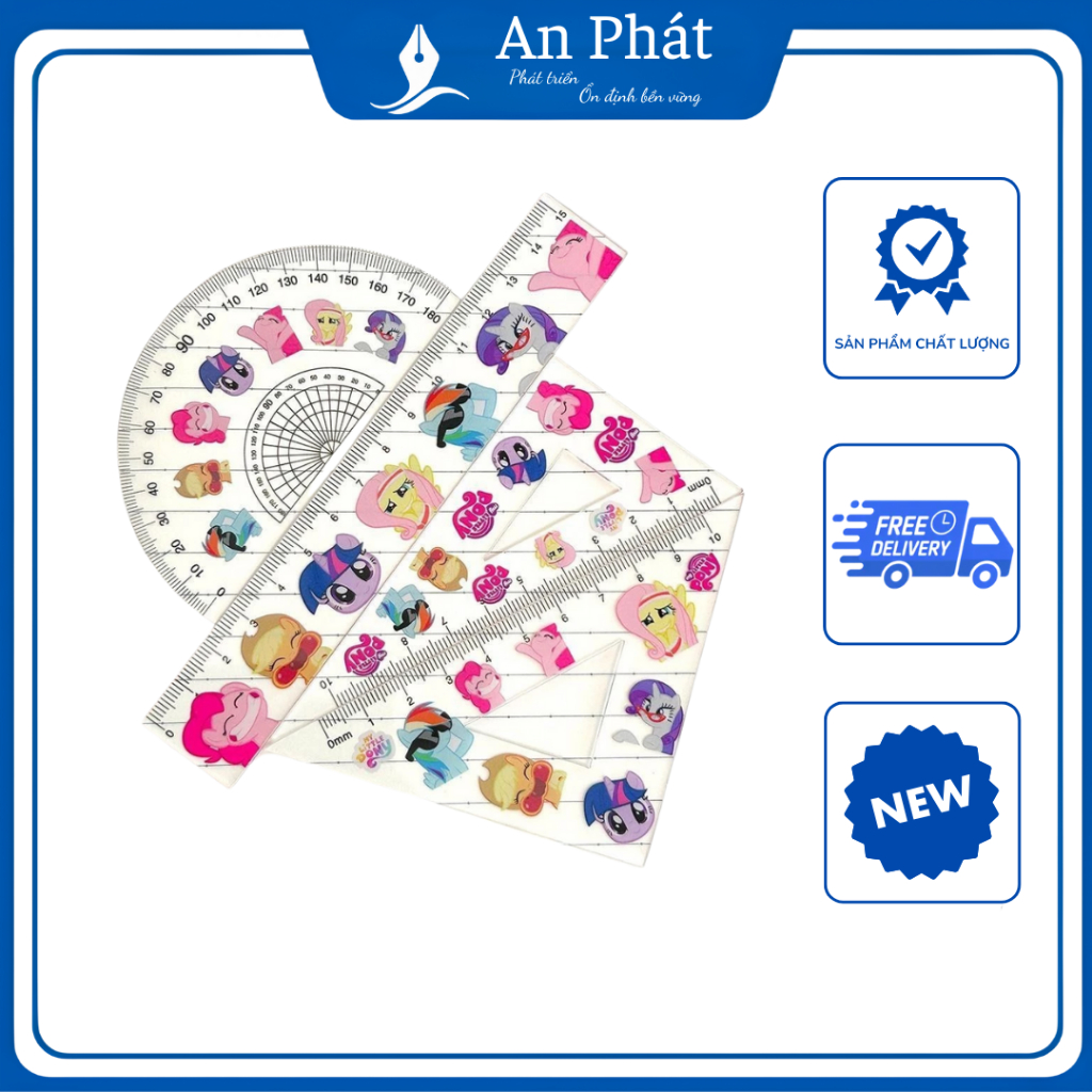 Bộ thước đo đa chức năng cho bé trai/bé gái họa tiết nhân vật hoạt hình - Văn Phòng Phẩm An Phát - Ảnh 4