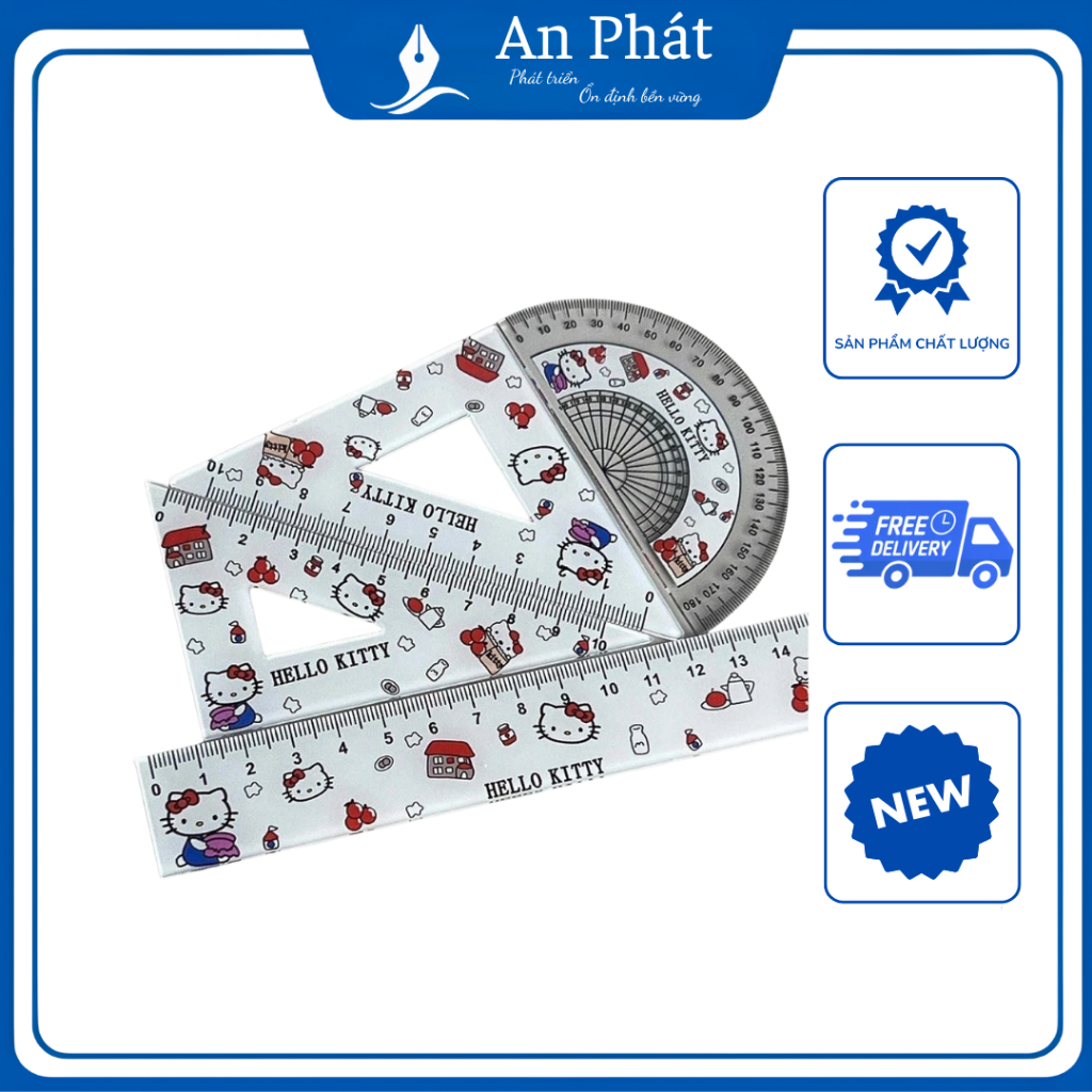 Bộ thước đo đa chức năng cho bé trai/bé gái họa tiết nhân vật hoạt hình - Văn Phòng Phẩm An Phát - Ảnh 2